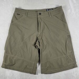 Kuhl Shorts Men's 38 Greenish Beige Nylon Renegade Stretch Outdoor Hiking Active